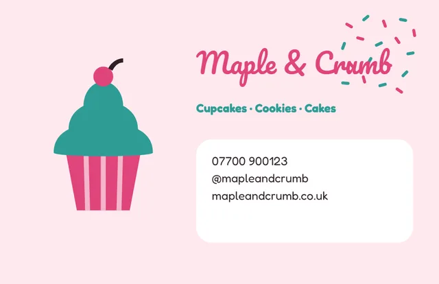Playful cupcake business card template preview