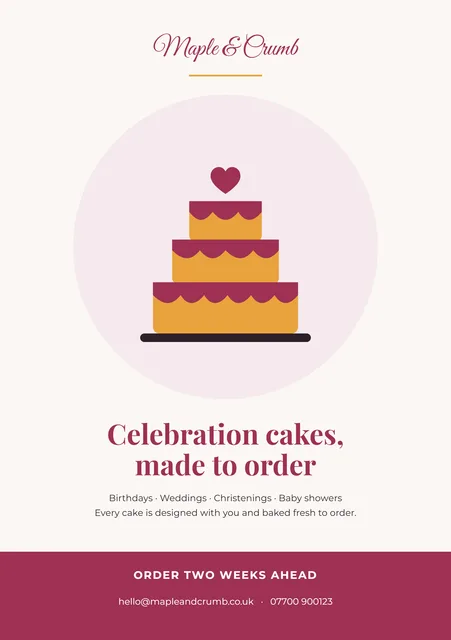 Celebration cakes flyer template preview