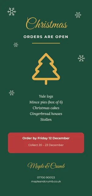 Christmas orders flyer template preview