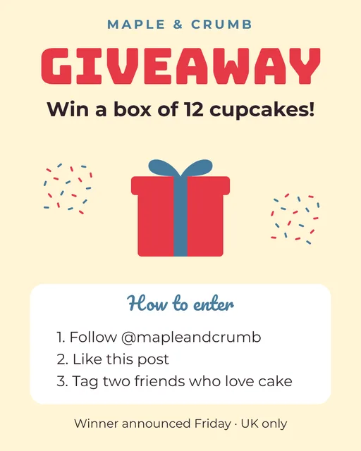 Cake giveaway Instagram post template preview