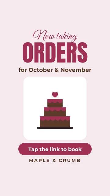 Now taking orders Instagram story template preview